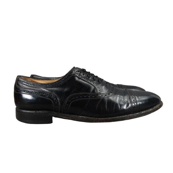 Allen Edmonds Shoes Mens 11 Oxford Leather Black Classic Brogue Cap Toe Formal main image 7
